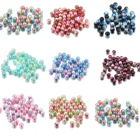 34681012mm acrylic multicolor round abs imitation pearl beads spacer beads with hole diy bracelets necklaces jewelry making