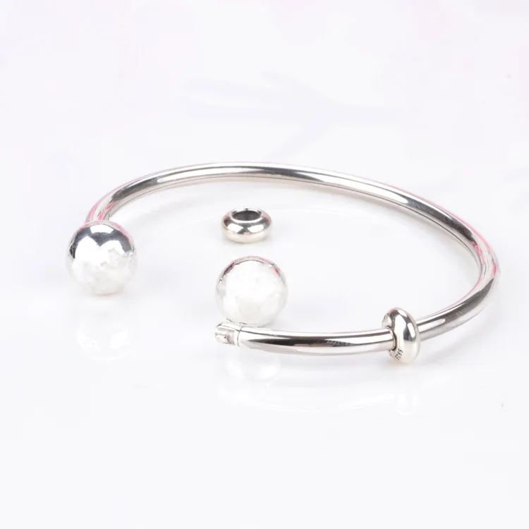 

Amas Authentic 100% 925 Sterling Silver Open-end Bangle & Bracelet Luxury Jewelry
