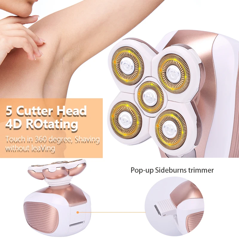 

Electric Women Shaver Hair Removal Epilator Female Shaving Machine For Leg Body Facial Razor Rechargeable Lady Shaver With Box