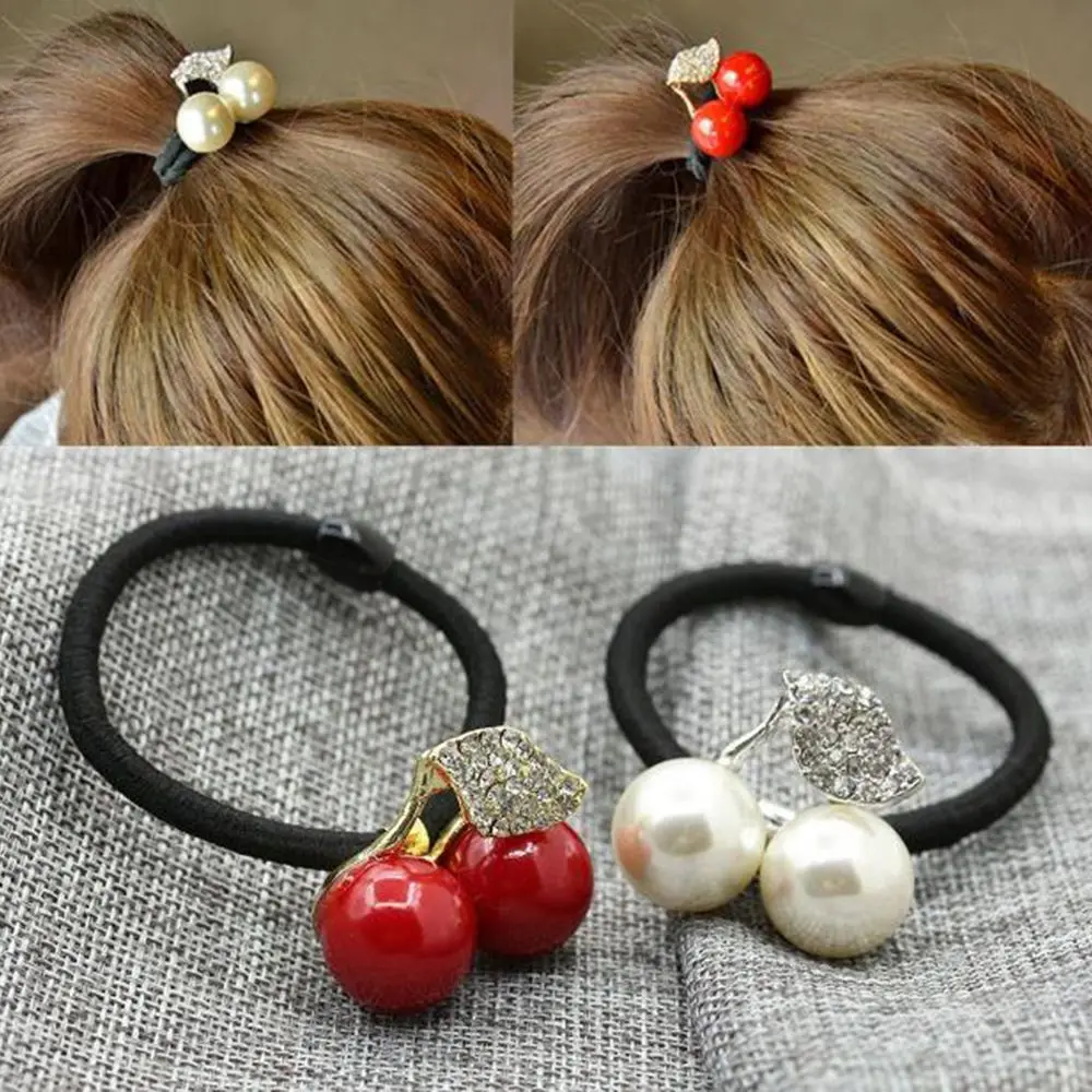Модные милые женские аксессуары для волос с жемчужинами и листьями вишни