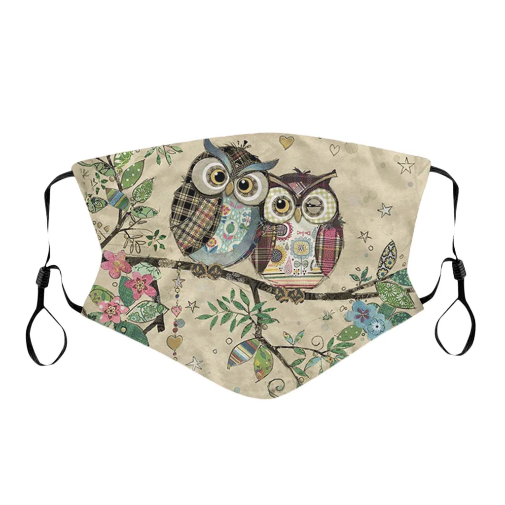 10 типов маски для взрослых 3D Животные корова кот Сова принт женские дышащие