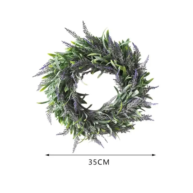 

Fake Lavender Hanging Wreath Garland For Front Door Christmas Wedding Party Decoration X6D8
