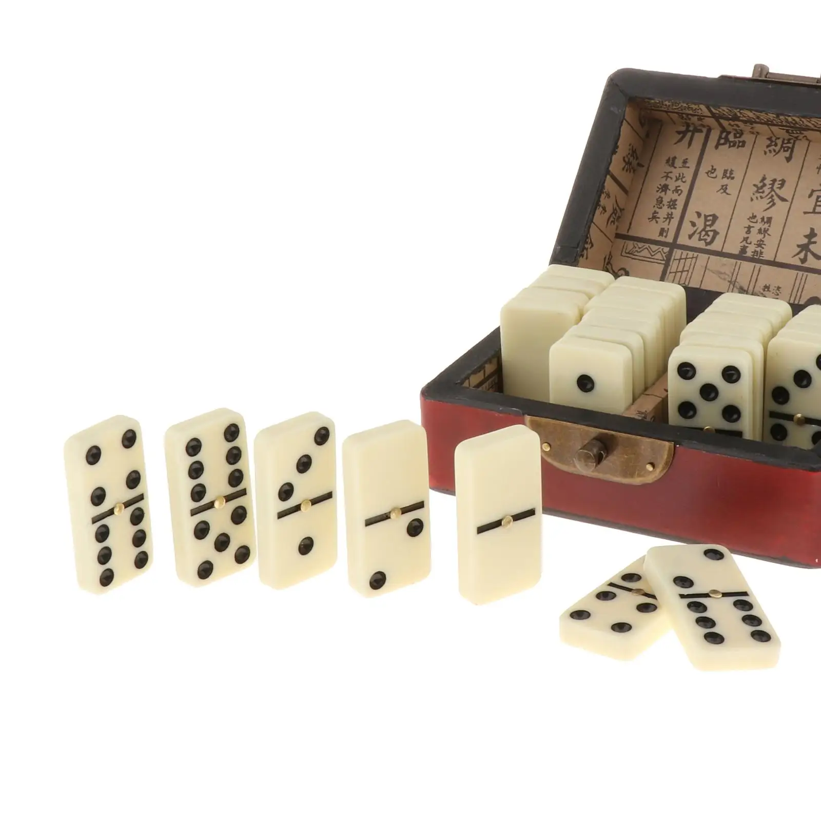 

Portable Double Six 28 Dominoes Set With Storage Box Classic Entertainment Recreational Party Travel Table Game Toy