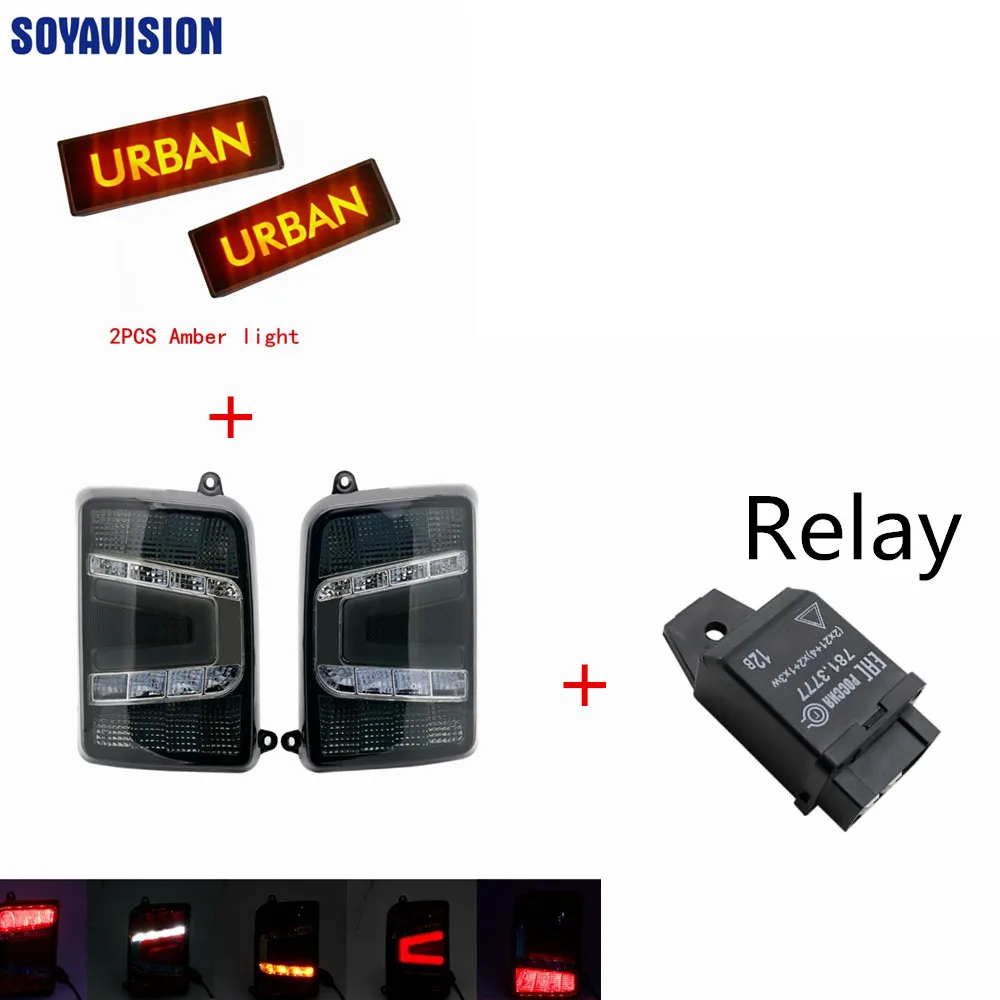 taillight balck set Светодиодный реле дневных ходовых огней для Lada Niva 4x4 1995 вверх ходовой сигнал поворота аксессуары для стайлинга автомобилей - Цвет: taillight balck set