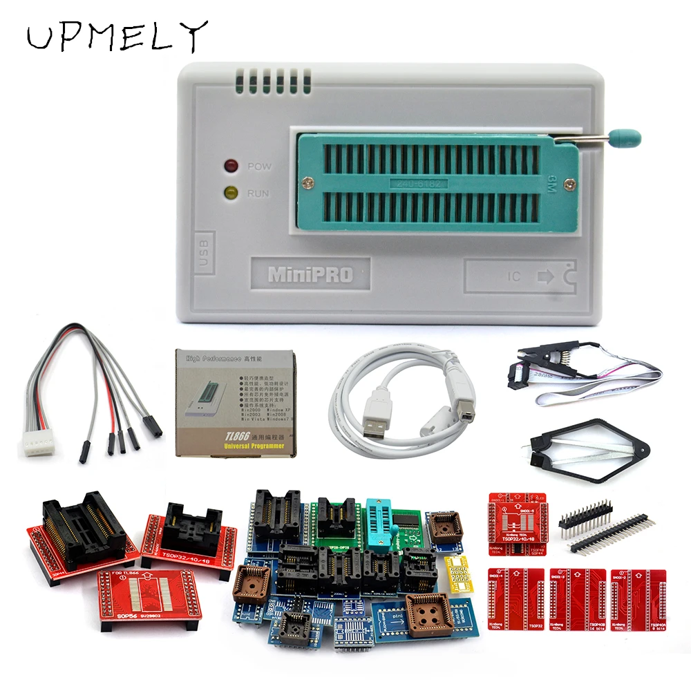 Upemly TL866II Plus универсальный программатор V11.9 тестовый зажим TL866 PIC Bios поддержка 17276 +