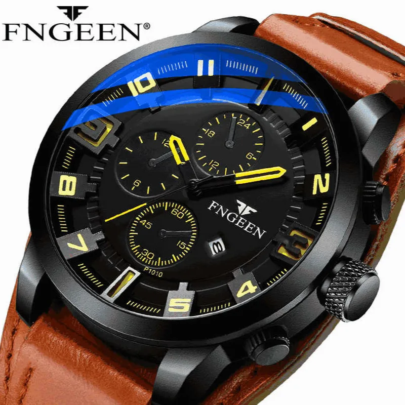 Relogio masculino FNGEEN мужские часы Топ бренд класса люкс военные спортивные