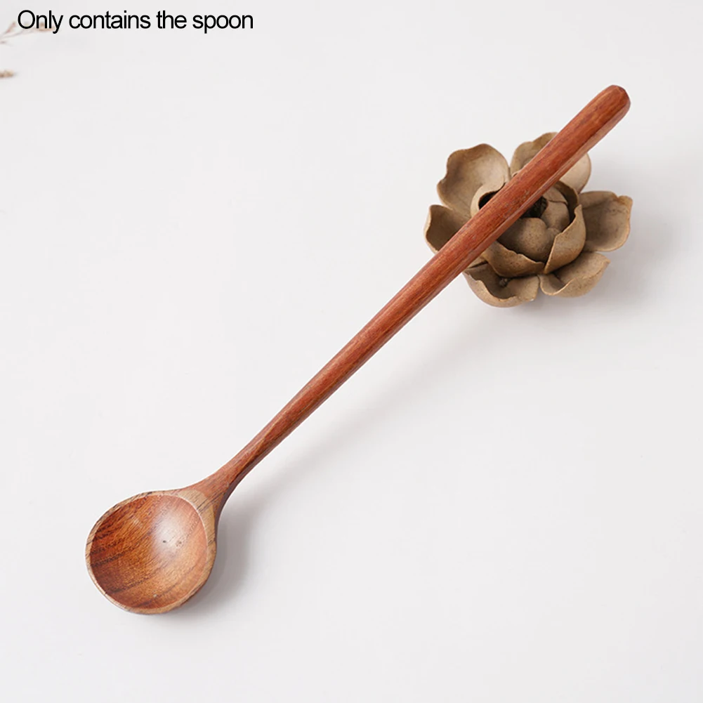 

Деревянная ложка с длинной ручкой, легкие Твердые Кухонные инструменты для приготовления пищи в японском стиле, практичная посуда для супа ...