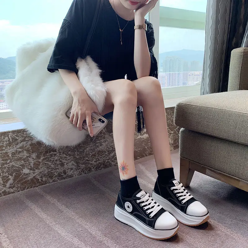 

Womens Shoes Sneakers Casual Fashion Ladies Canvas Female Black White Brand Luxury Designers Shoes for Women Platform Sneakers