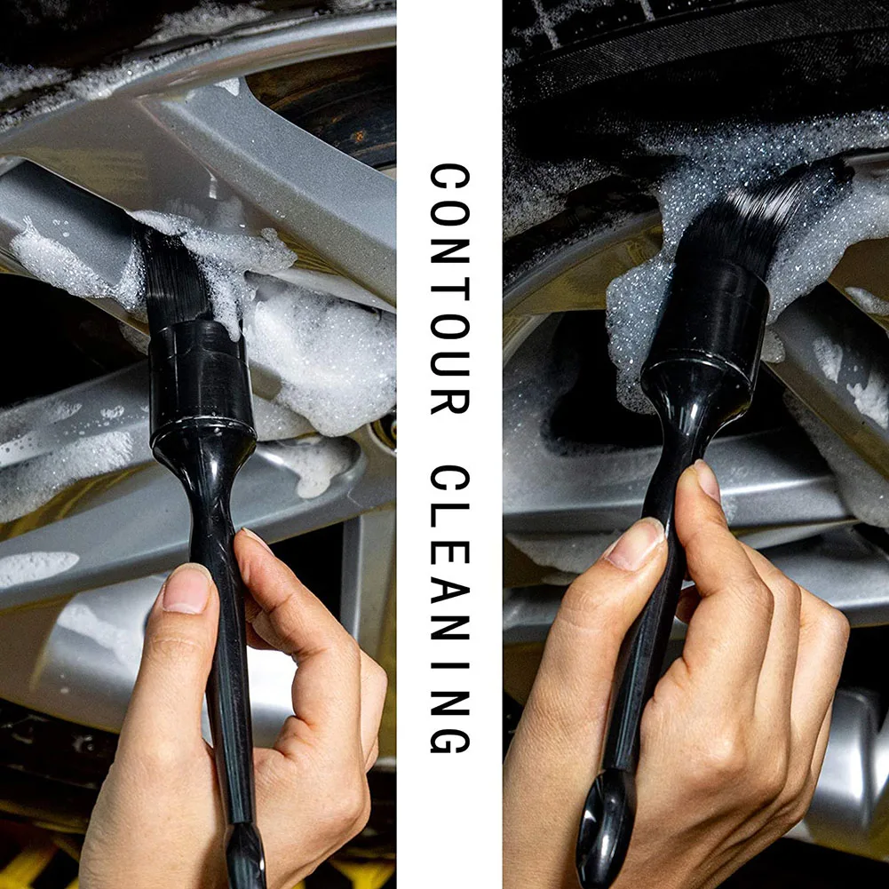 

5pcs Car Detailing Brush Auto Cleaning Car Cleaning Detailing Set Dashboard Air Outlet Leather Seats Tires Clean Brush Tools
