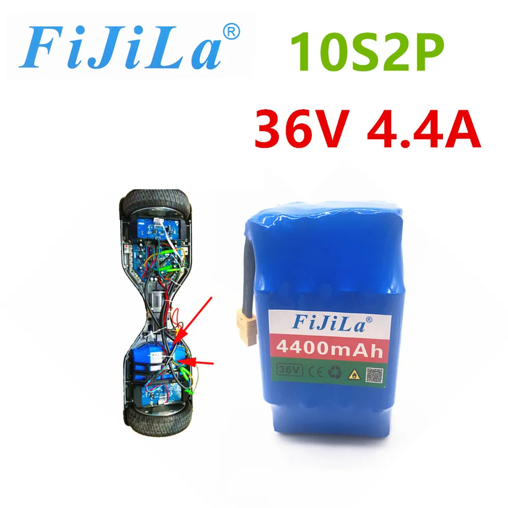 

2021 10S2P 36V Battery Lithium L-ion Rechargeable Battery 4.4AH Battery Pack for Electric Self-suction Hoverboard Unicycle