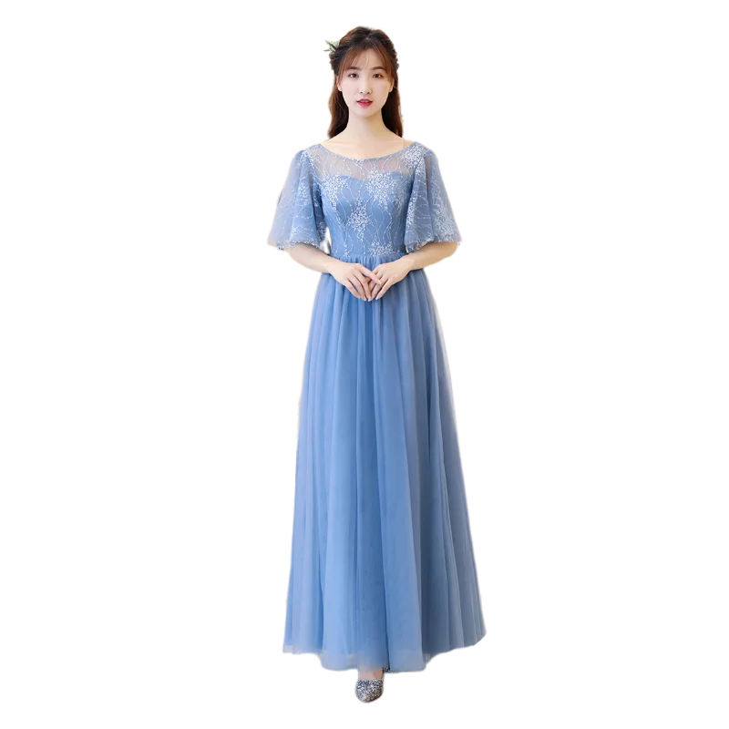 Голубое платье для подружки невесты Junior женское свадебное Элегантное