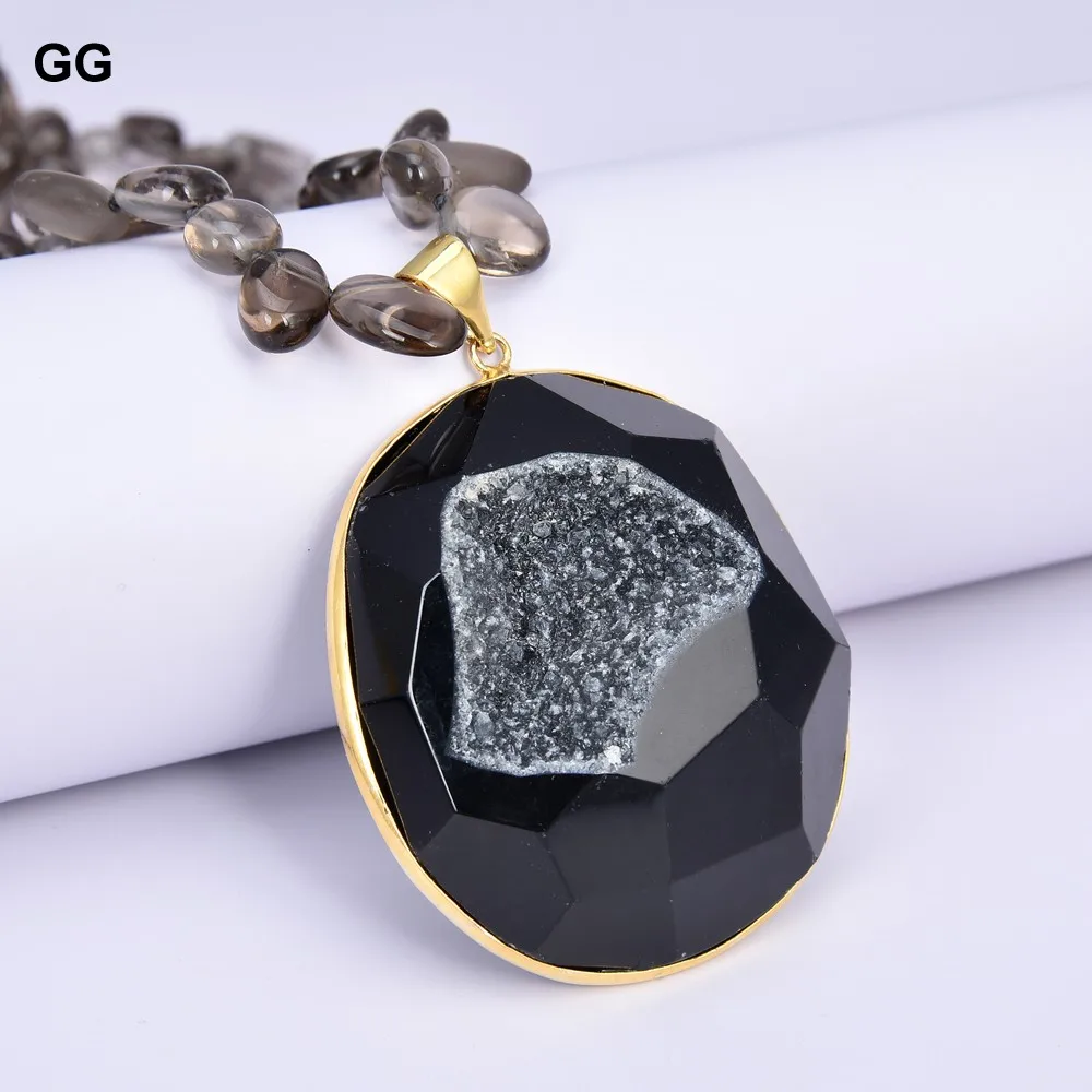 Ювелирные изделия GuaiGuai ручной работы 3 нити дымчатый кварц кристалл кулон из