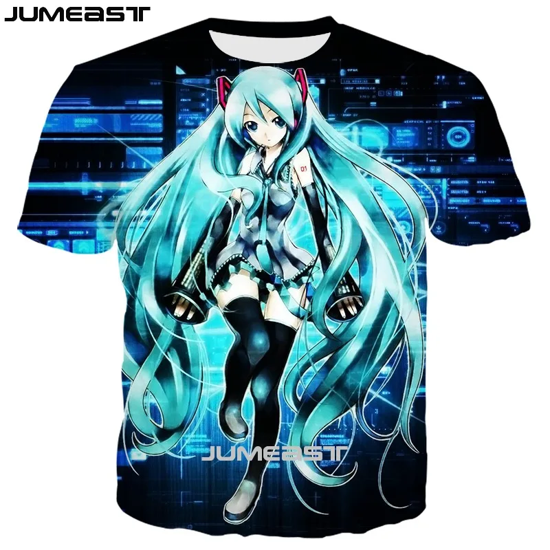 Бренд Jumeast, Мужская/женская футболка с 3D принтом, Аниме Vocaloid Hatsune Miku, короткий рукав, новинка, футболка, спортивный пуловер, летние топы, футболки - Цвет: 15