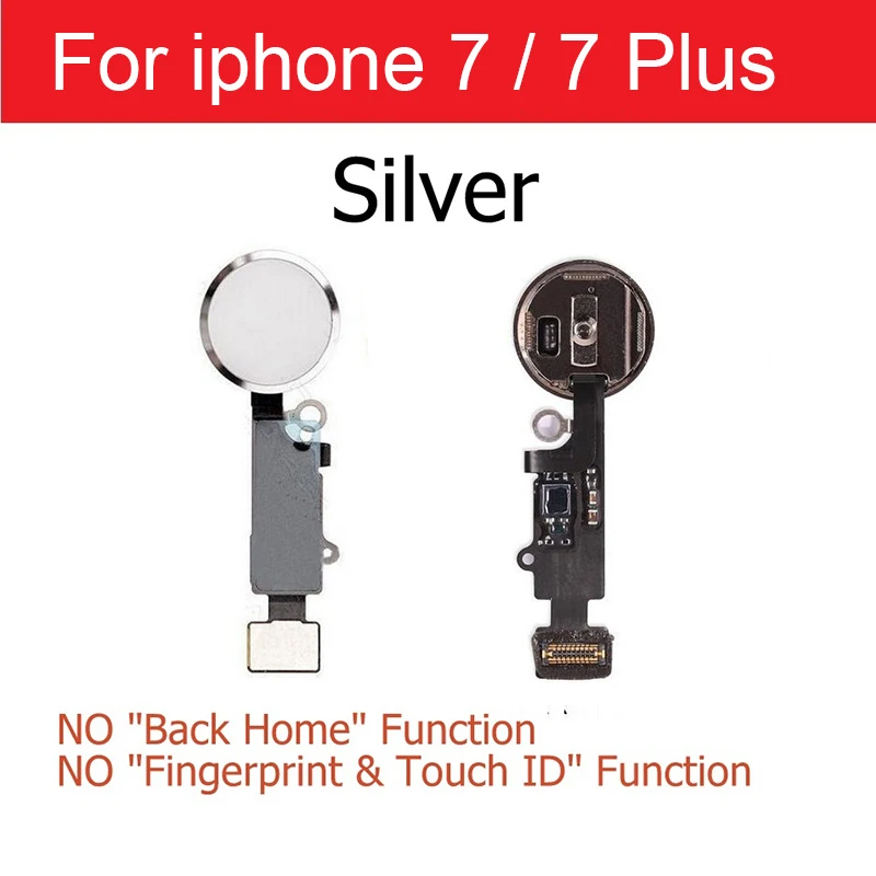 For i7 7plus Silver Главная Кнопка Flex кабель с разъемами для iPhone 5S, se, 6, 6s 7 8 плюс Главная Кнопка Экран на при гибкий кабель для замены, ремонта Запчасти - Цвет: For i7 7plus Silver