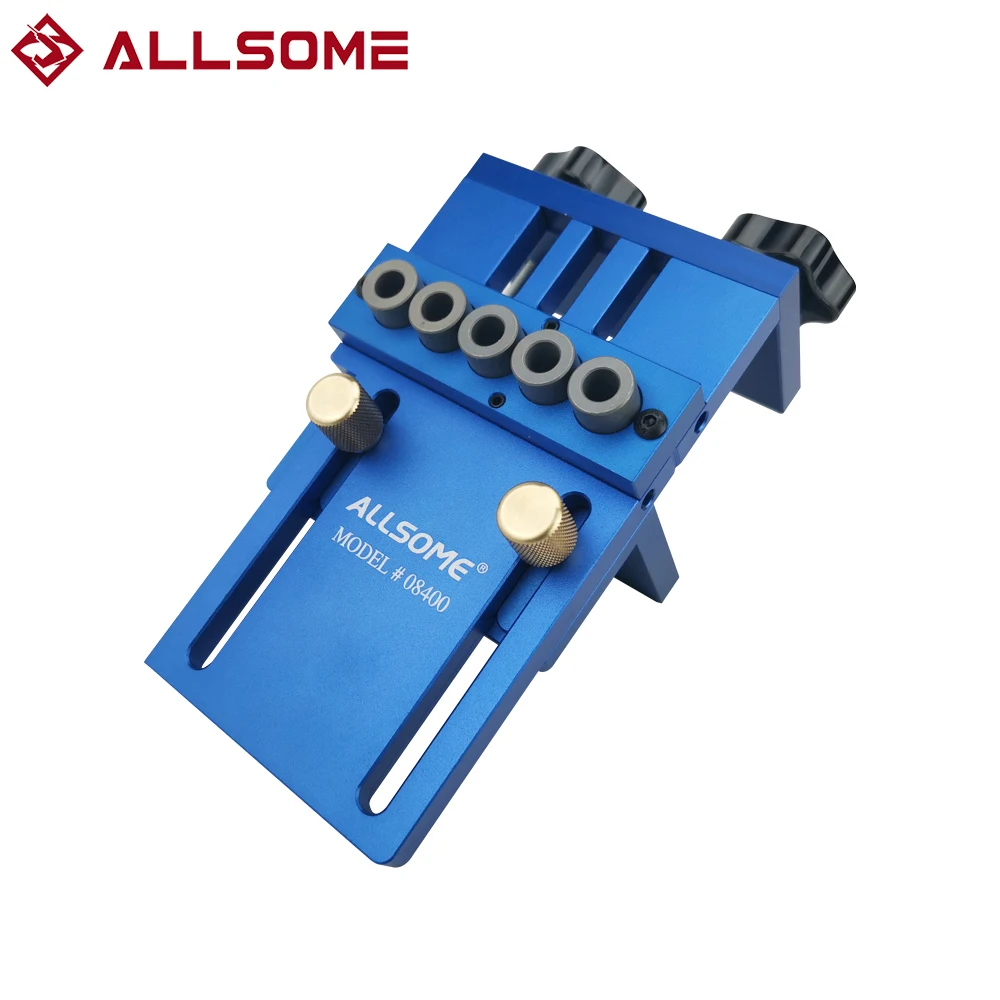 

ALLSOME 6/8/10mm Aluminum Alloy Jig Dowel Dowelling Clamp Jig Set 3 In 1 Locator For DIY Carpentry Woodworking Tools