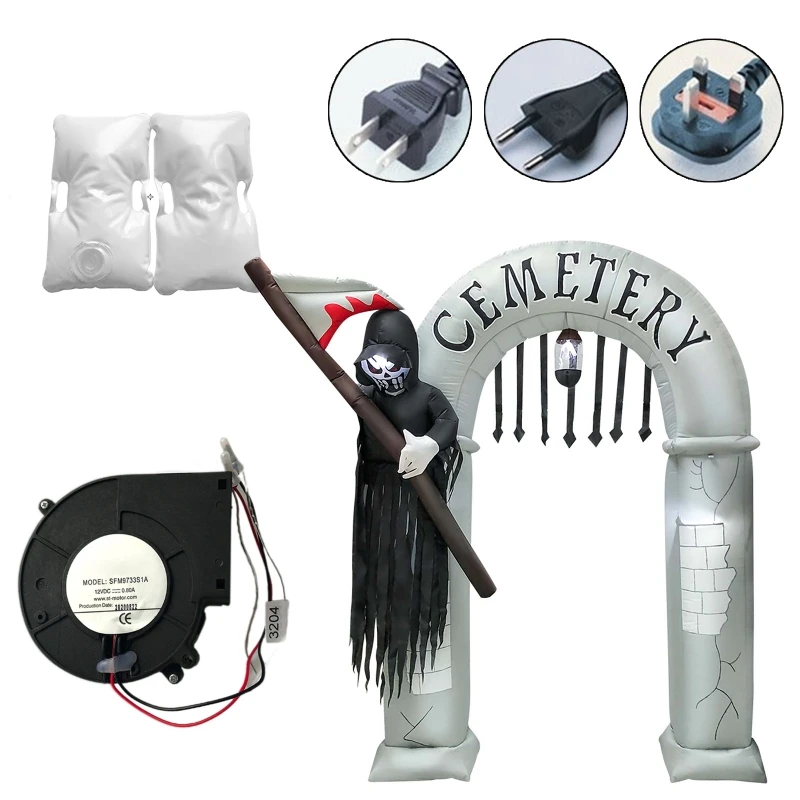 

Halloween Christmas Inflatable LED Light Sickle Arch Decorations Horror Props DXAD
