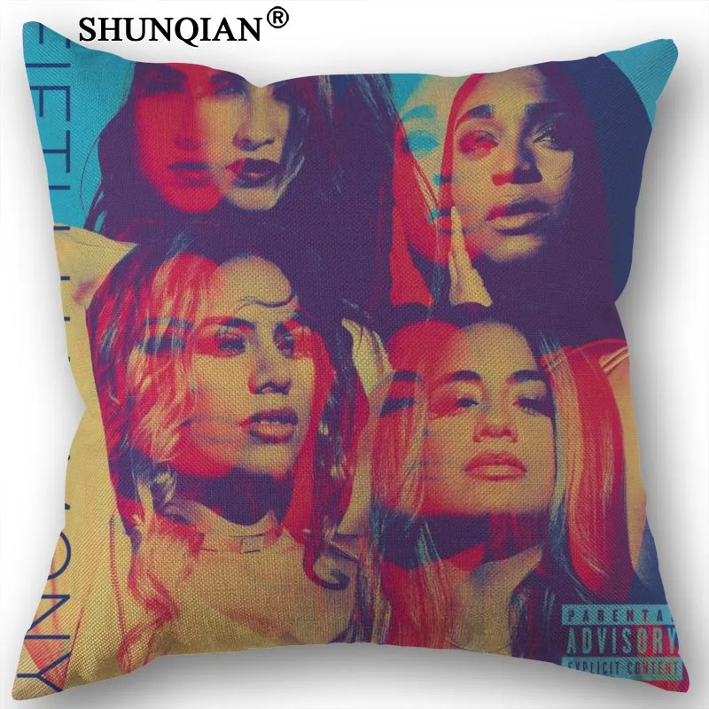 

Pillowcase Custom Fifth Harmony Cotton Linen Square Canvas Pillowcases Decorative Pillow Cases Cover Zippered 45x45cm one side