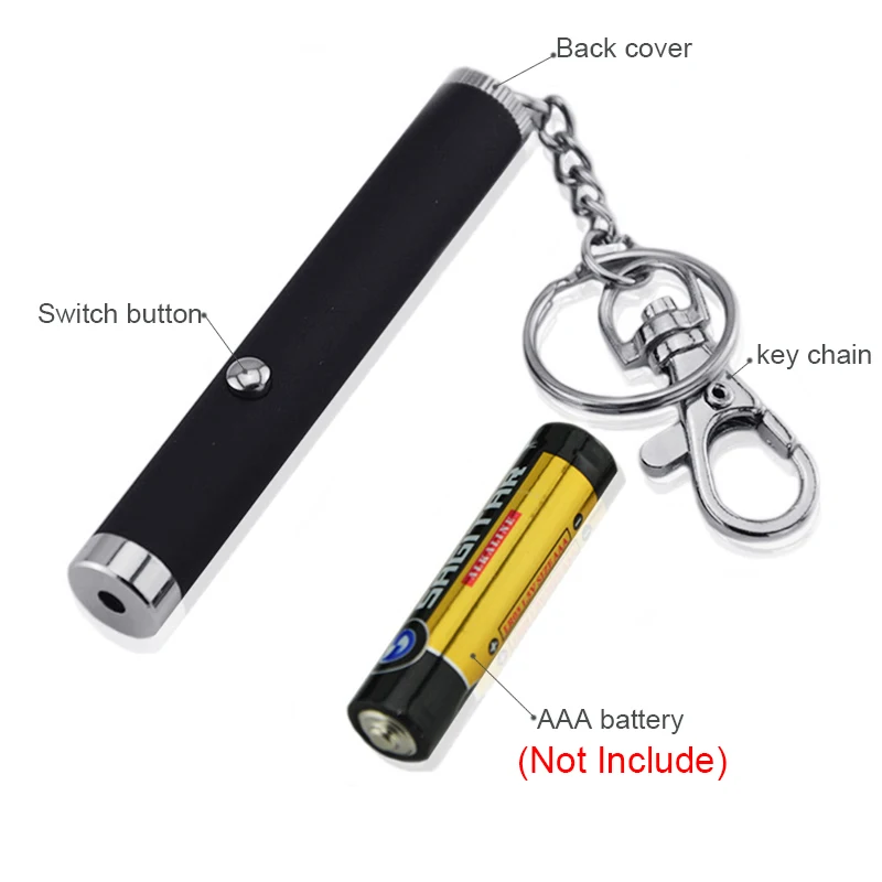 

CWLASER Mini 5mw 532nm Green / 650nm Red /405nm Violet Laser Pointer Pen With Keychain (Black)