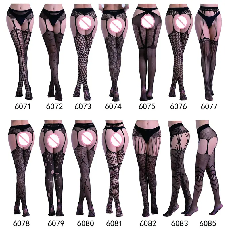 Горячая Распродажа спандекс сексуальные чулки открытая промежность трусики