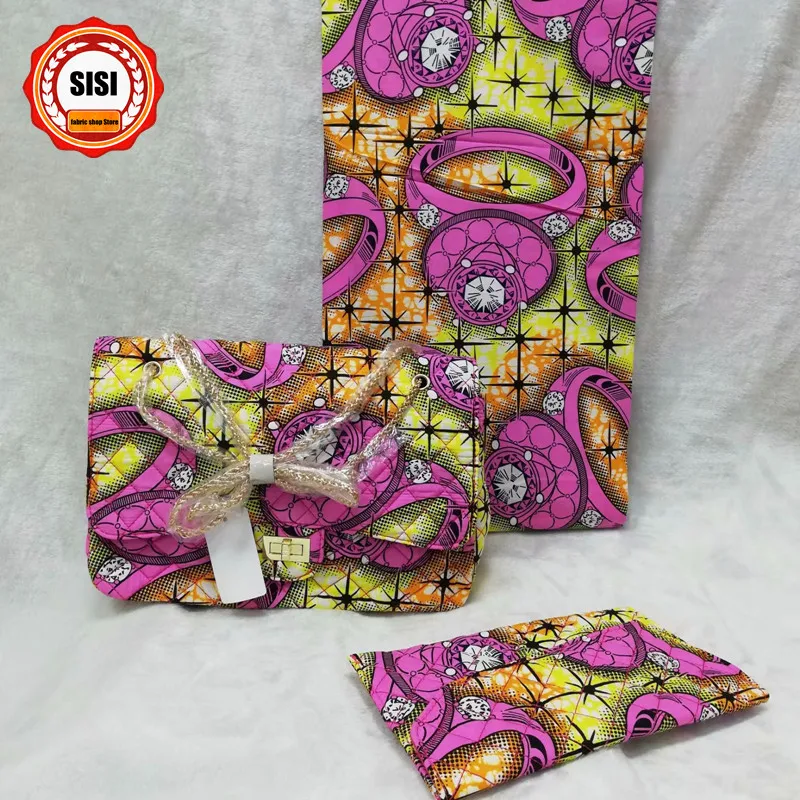 SISI Африканский женский воск сумочка высокого качества Две сумка на плечо матч 3