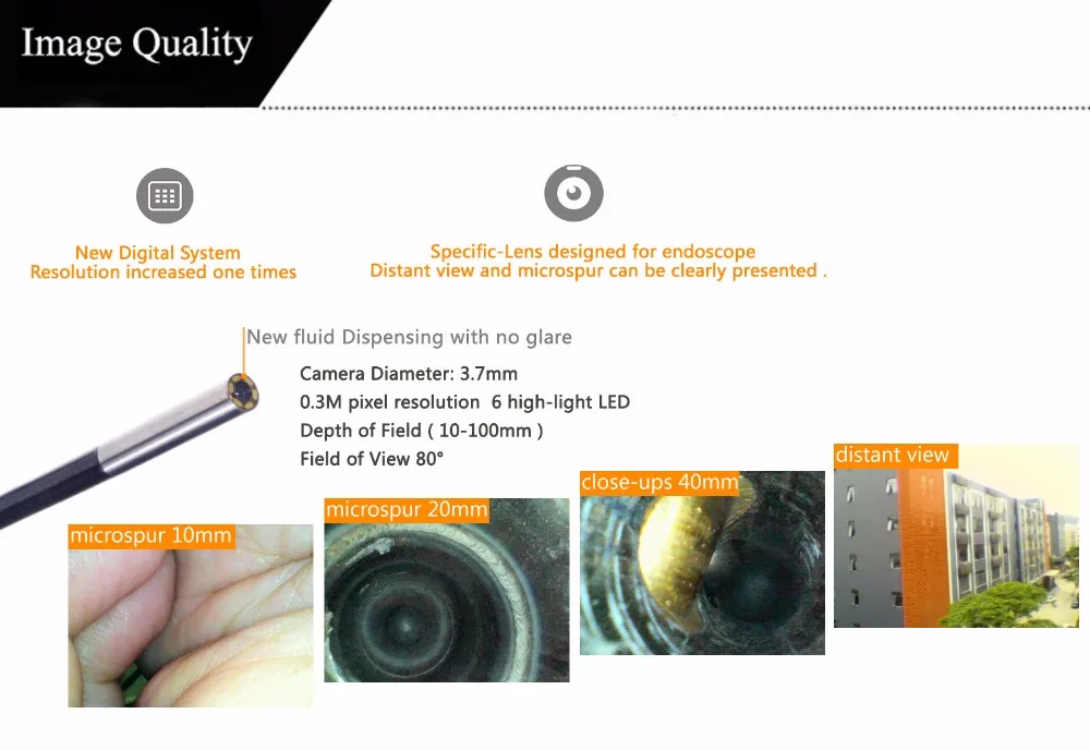 

Hot selling 3.7mm Digital Multifunctional Protable video borescope 1m snake endoscope camera industrial endoscope