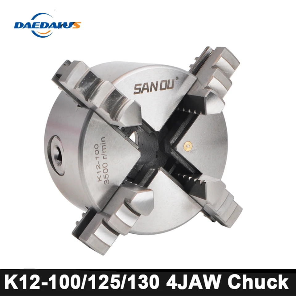 4 нижними зажимами K12-100/125/130mm 4 ''токарный патрон само центрирующий закаленной Сталь CNC сверлильно-фрезерный с гаечным ключом и винты закаленной Сталь