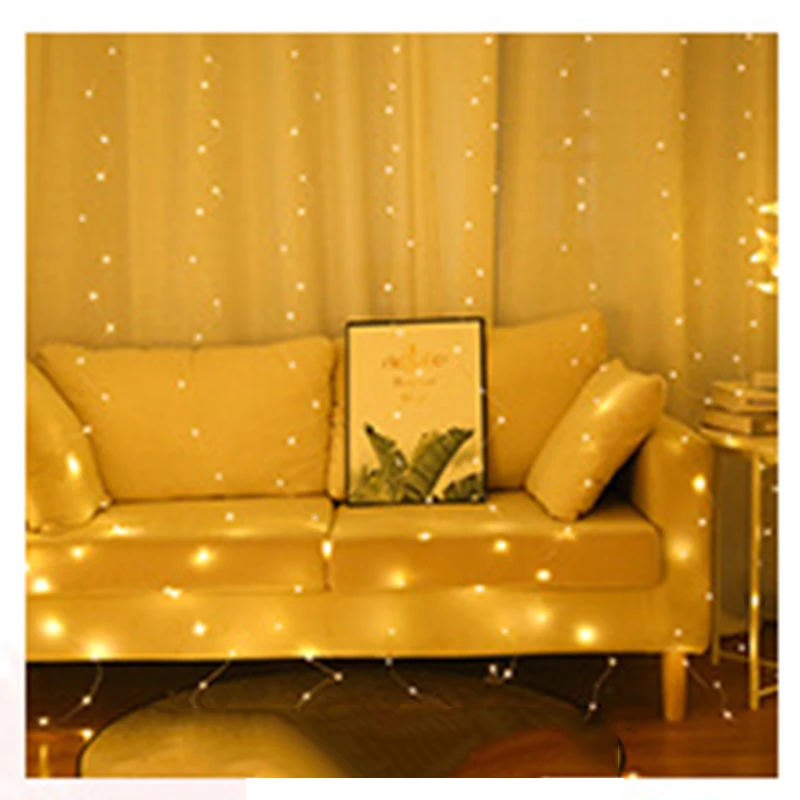 3x3M 300 LED Curtain Lights Christmas Wedding Decoration Outdoor Icicle String Light Xmas New Year Holiday | Дом и сад