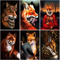full round drill square 5d diamond painting fox animals cross stitch kits new arrival diamond embroidery flowers home decoration