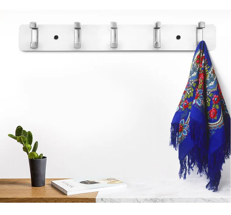 Креативный сплав двойные крючки бамбуковые настенные вешалки для одежды в