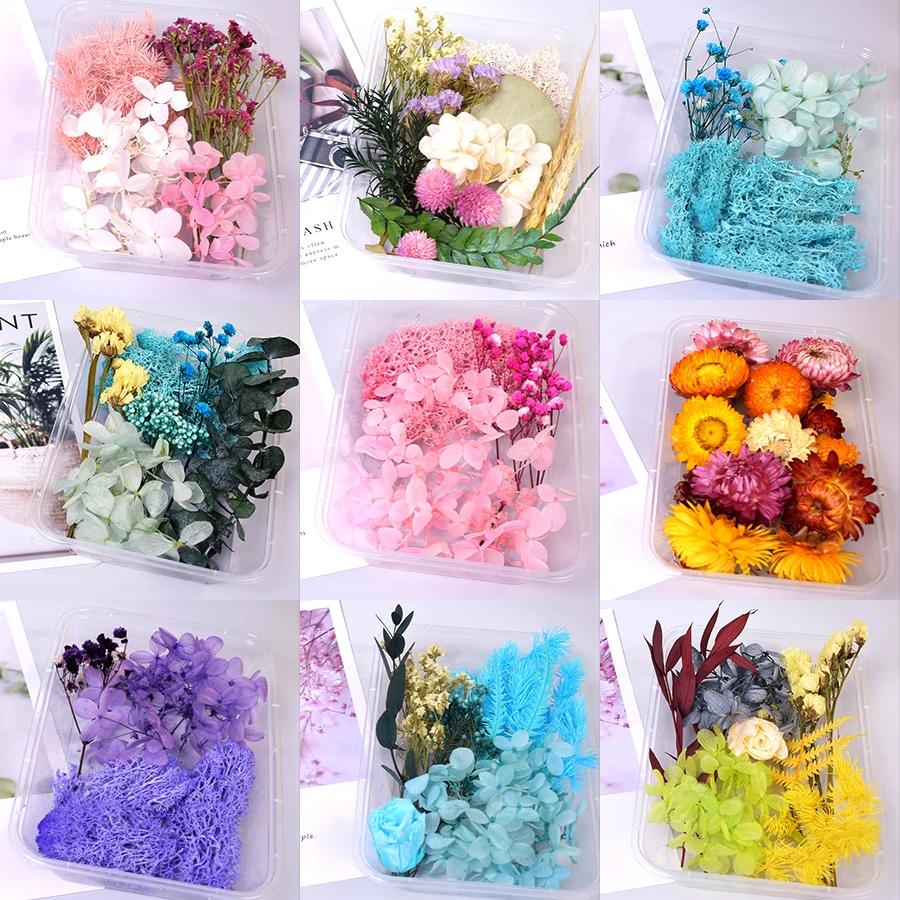 

Natural Dried Flower Real Dry Plants Aromatherapy Candle Epoxy Resin Jewelry Making DIY Artificial home decor wedding decoration