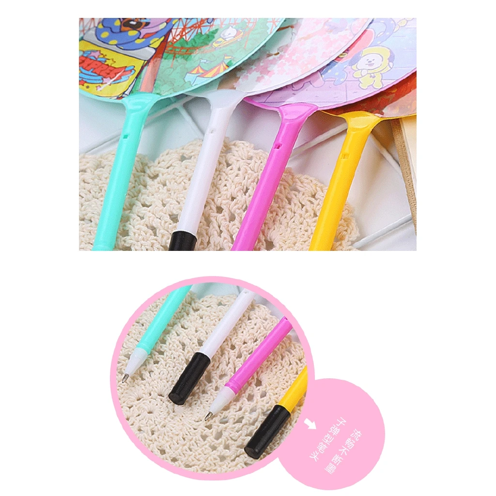 Милый BT вентилятор шариковая ручка с принтом милых животных: 0 5 мм синие чернила