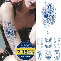 juice lasting waterproof temporary tattoo stickers earth starry sky flower flash tattoos female totem body art fake tatto male