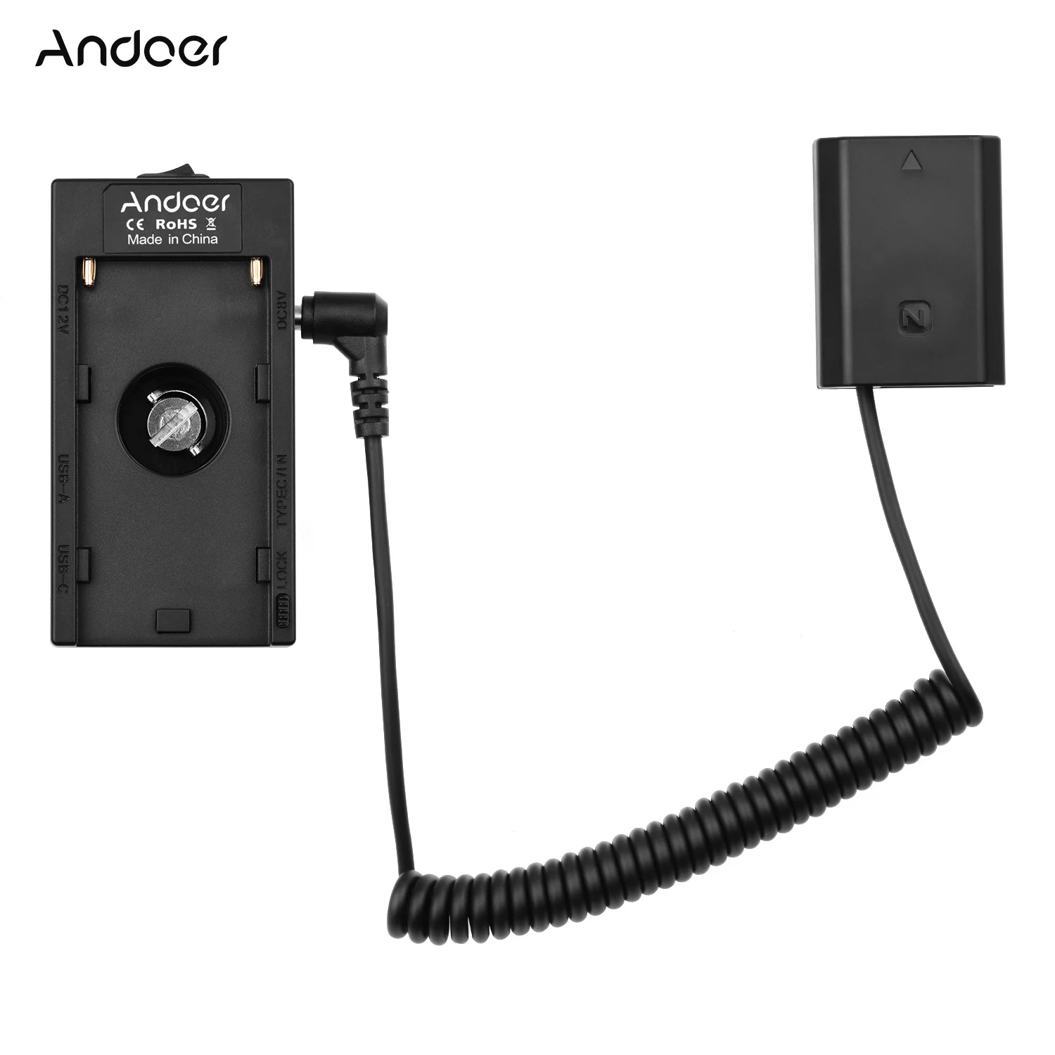 

Andoer NP-F970 F750 Батарейный держатель адаптер с двойным интерфейсом USB + FW50 пустышка Аккумуляторный соединитель для камер Sony A7/A7R/A7S