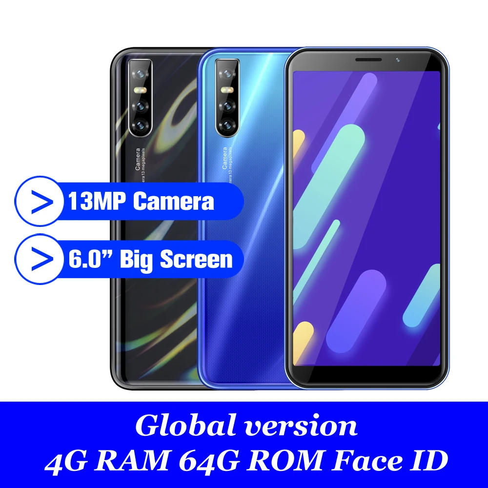 

Quad core M30s 4GB RAM 64GB ROM 5MP+13MP 6.0inch smartphone Face ID unlocked Global mobile phone Wifi android cheap celulares 3G