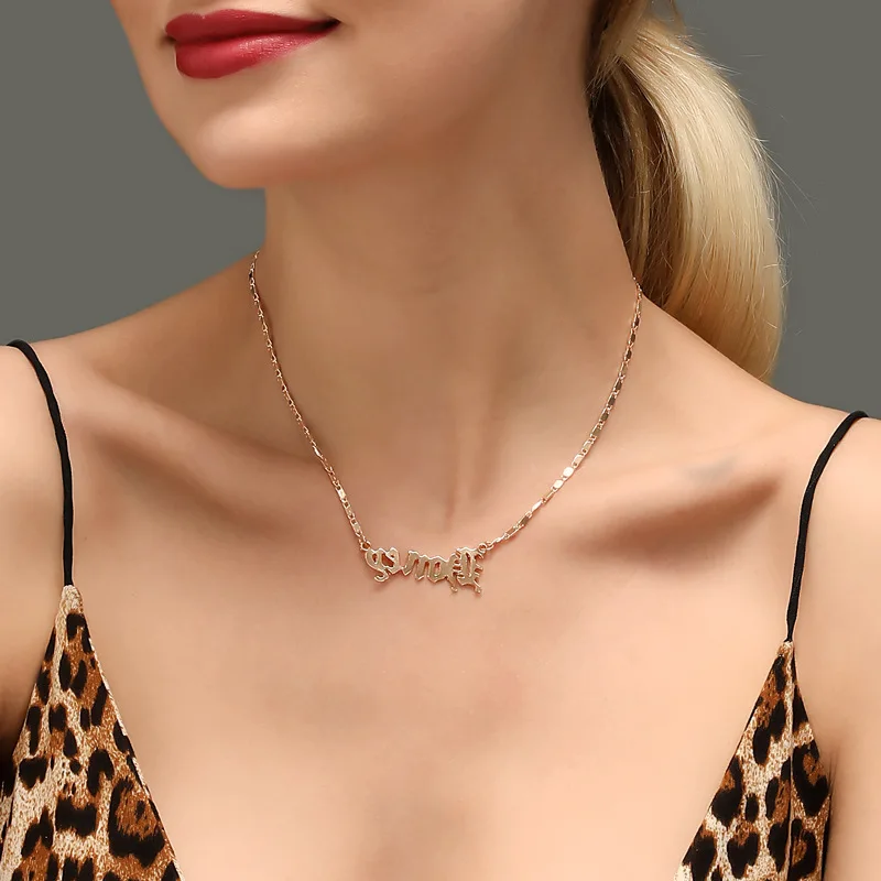 Простое Стильное ожерелье в европейском стиле для женщин женское винтажное с