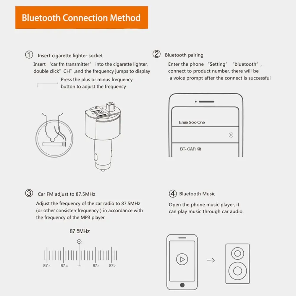 NEW MP3 Player Car Handsfree Wireless Bluetooth Kit FM Transmitter LCD USB Modulator Accessories #W1 | Электроника