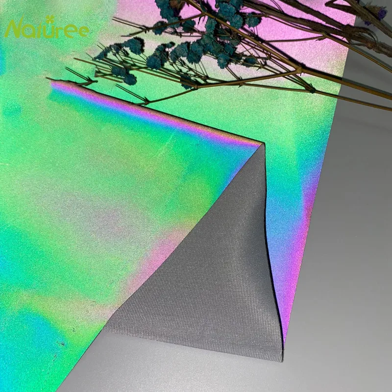 Светоотражающая ткань 50 см * 150 вязаная эластичная Яркая Ткань с градиентом