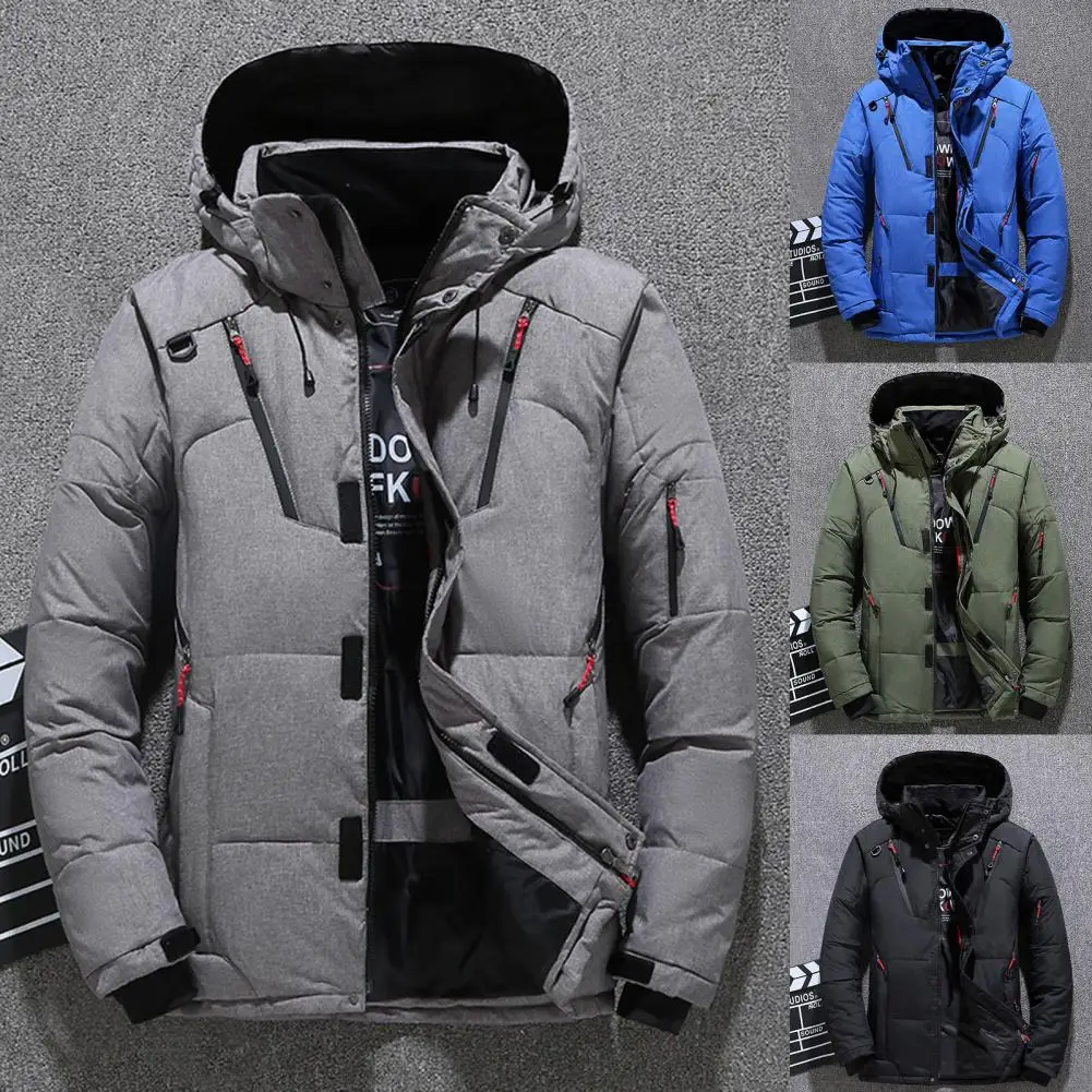 Coat Padded Detachable Hat Fastener Tape Soft Winter Down Coat   Winter Down Coat  for Home