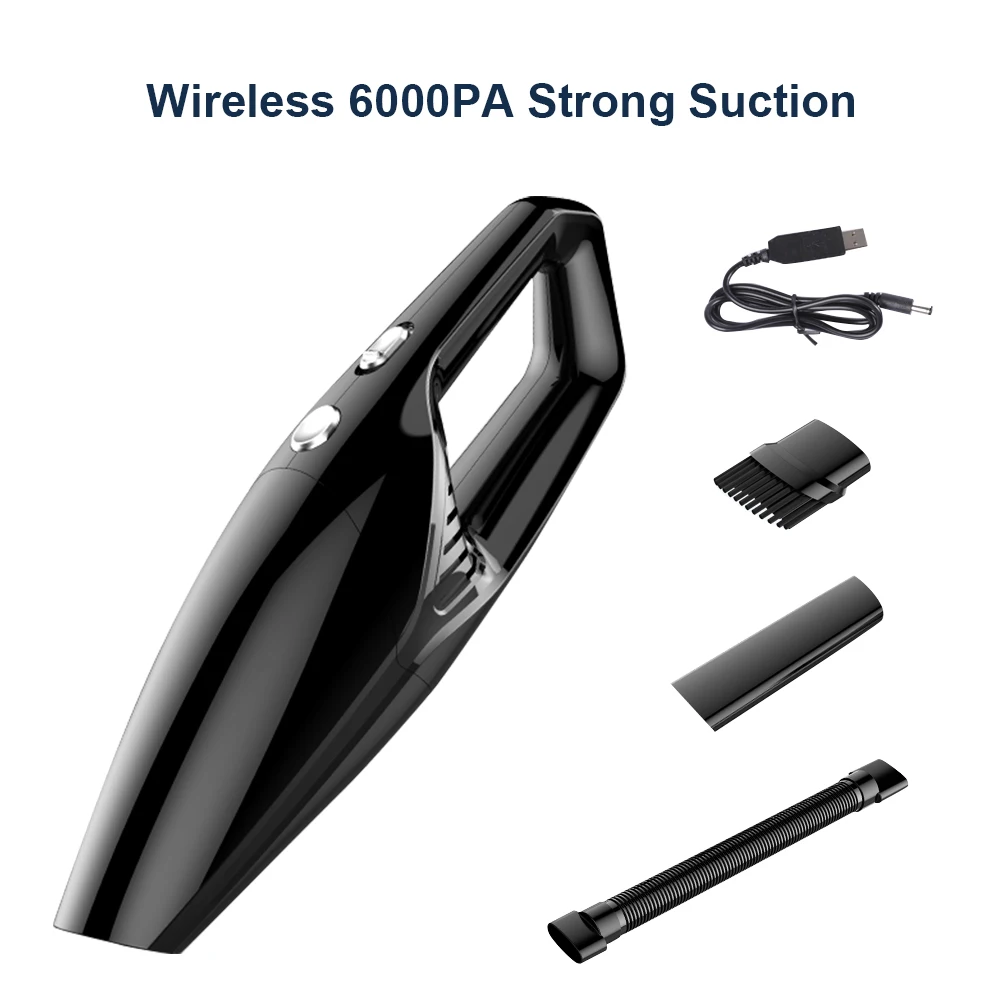 Автомобильный пылесос беспроводной мини портативный ручной автоматический 6000pa
