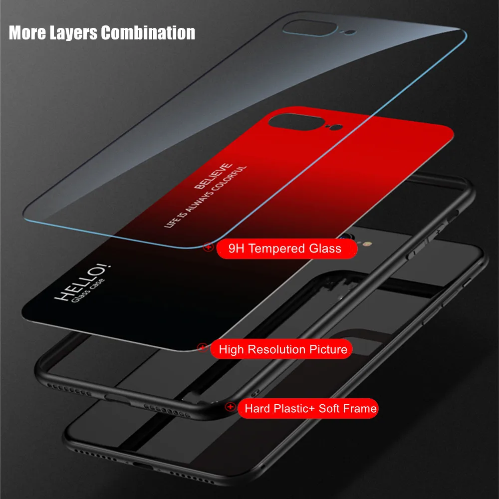 z gradientowego szkła dla Oneplus Nord N10 N100 5G Etui na telefon Silikonowy zderzak TPU Twarde szkło Czarny pokrowiec One Plus