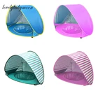 Детская Пляжная палатка, водонепроницаемый тент с защитой от УФ-лучей, с бассейном и защитой от солнца