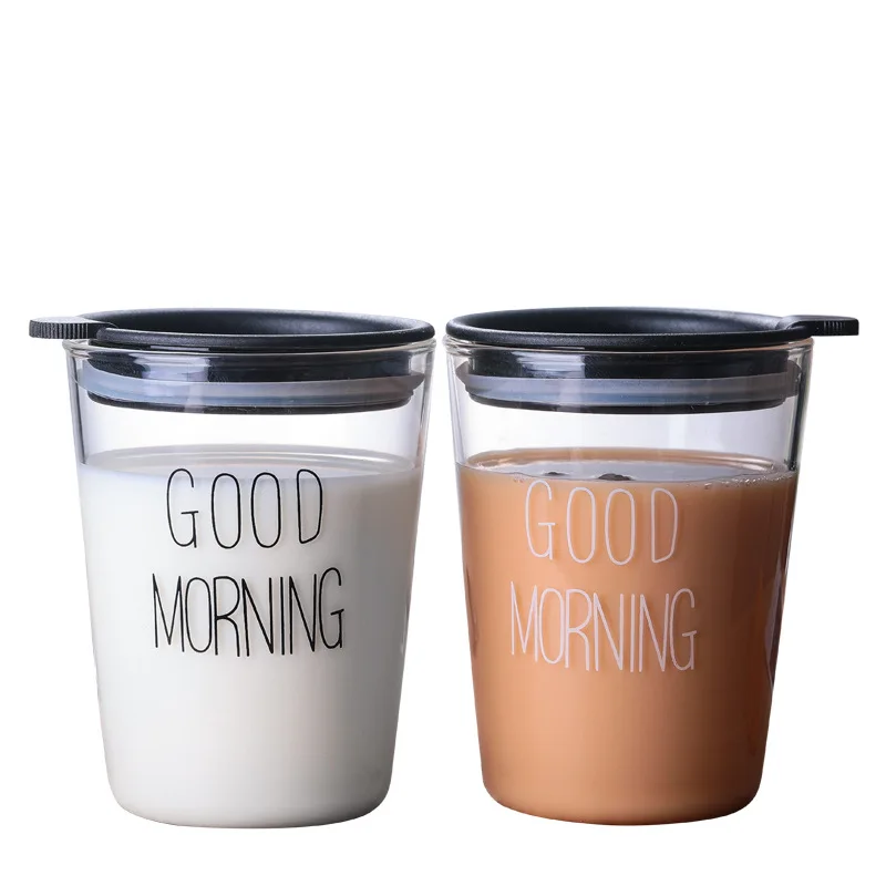 2 шт. чашка для завтрака в японском стиле простая стеклянная молока прозрачная