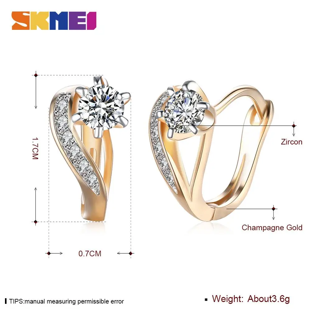 

SKMEI Cute Romantic Love Shape flower Rhinestone Dress Clip on Earrings For Women Making Jewelry Gift Wedding Party LKN039
