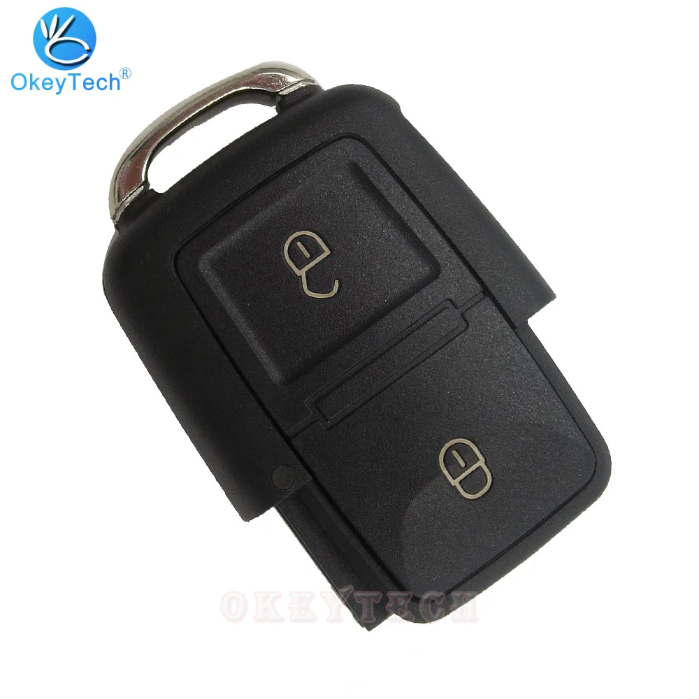 

OkeyTech Flip Folding Key Repair Part for VW Volkswagen Passat Polo Transporter Key Shell 2 Buttons Replacement Cover Case Fob