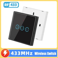 wifi smart wall light switch glass touch panel smart touch remote control panel 123 gang wiring free radio frequency switch