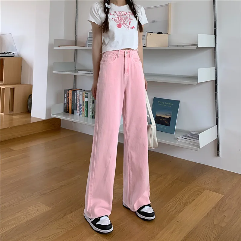 Брюки PinkDenim Женские винтажные с широкими штанинами прямые длинные брюки в