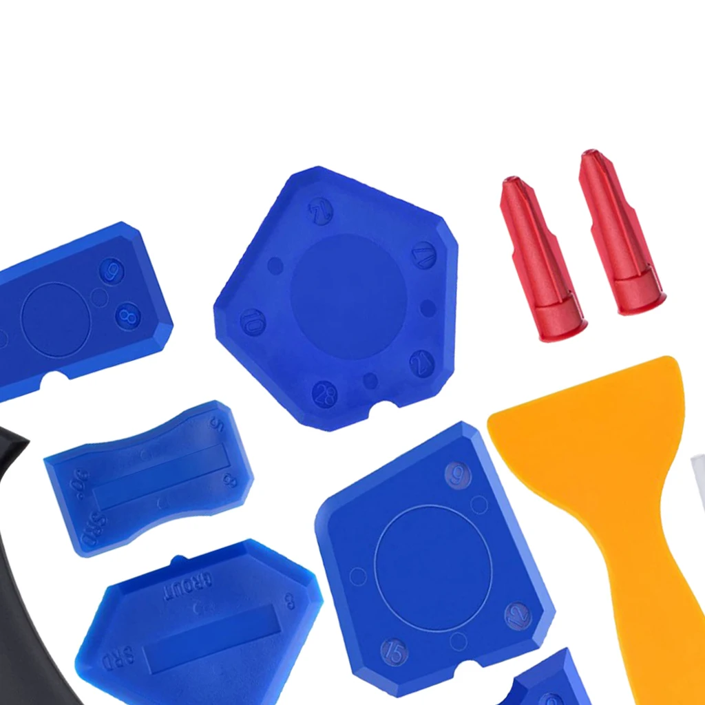 

Silicone Sealant, Silicone RemoverTool, 12pcs Caulking Tool Kit Nozzle Scraper