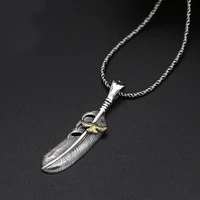 s925 sterling silver jewelry retro thai silver takahashi goro simple eagle feather men and women sweater pendant