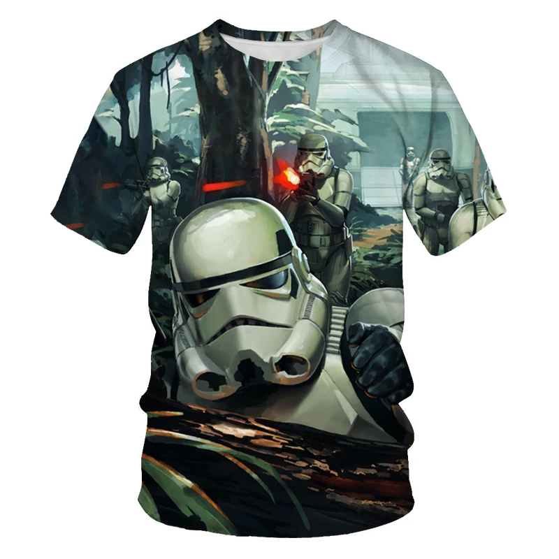 

2021 new 3D printing male and female casual movie characters outdoor trend T-shirt short-sleeved Harajuku solid color 3D