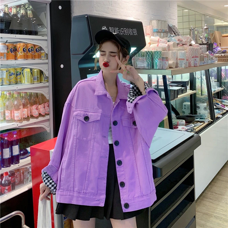 Новинка 2020 Корейская версия свободное Ретро клетчатое лоскутное пальто